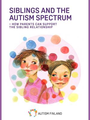 Cover of the guide. Drawing of two children looking towards you with lots of colourful dots in the background.