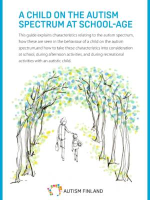 Cover of the guide. A drawing of an adult and child walking together under the trees.