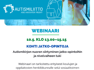 Kohti jatko-opintoja -webinaarin ilmoitus 10.5.2022.