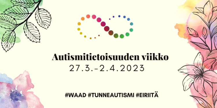 Autismitietoisuuden viikon banneri, 27.3.-2.4.2023.