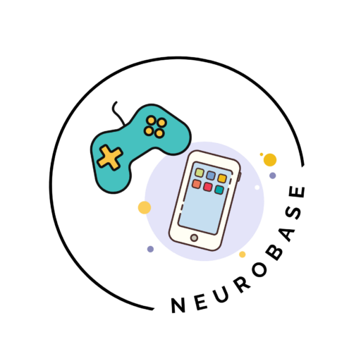 Neurobase-sivuston logo, jossa piirroskuva puhelimesta sekä peliohjaimesta.