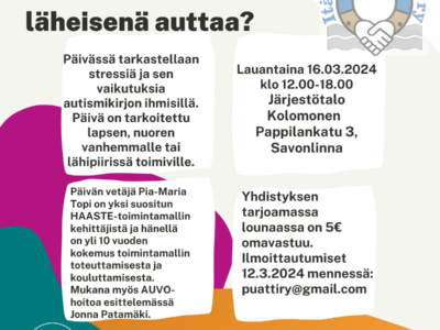 Itä-Savon Puatti ry:n tapahtumailmoitus. Tiedot avattu artikkelin tekstissä.