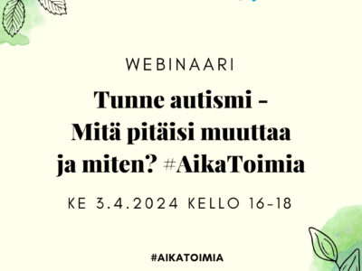 Autismitietoisuuden viikon 2024 Tunne autismi -webinaarin banneri.