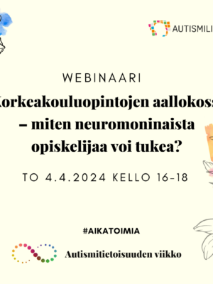 Autismitietoisuuden viikon 2024 webinaarin banneri.