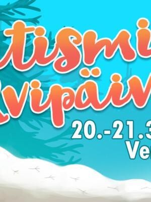 Autismin talvipäivät 2026 banneri. Päivämäärät 20.-21.3.2026 verkossa. Taustalla talvinen metsämaisema.