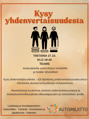 Mainos Kysy yhdenvertaisuudesta-keskustelutilaisuudesta