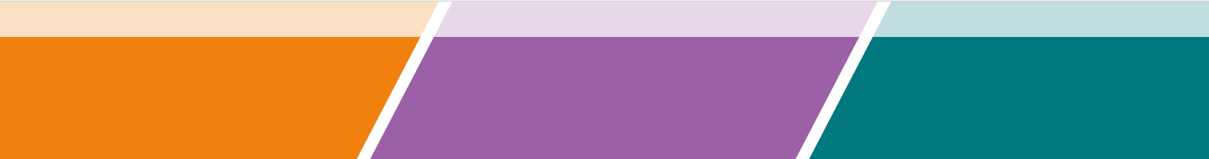 Värikäs banneri, jossa oranssi, violetti ja tummanvihreä geometrinen nelikulmio.